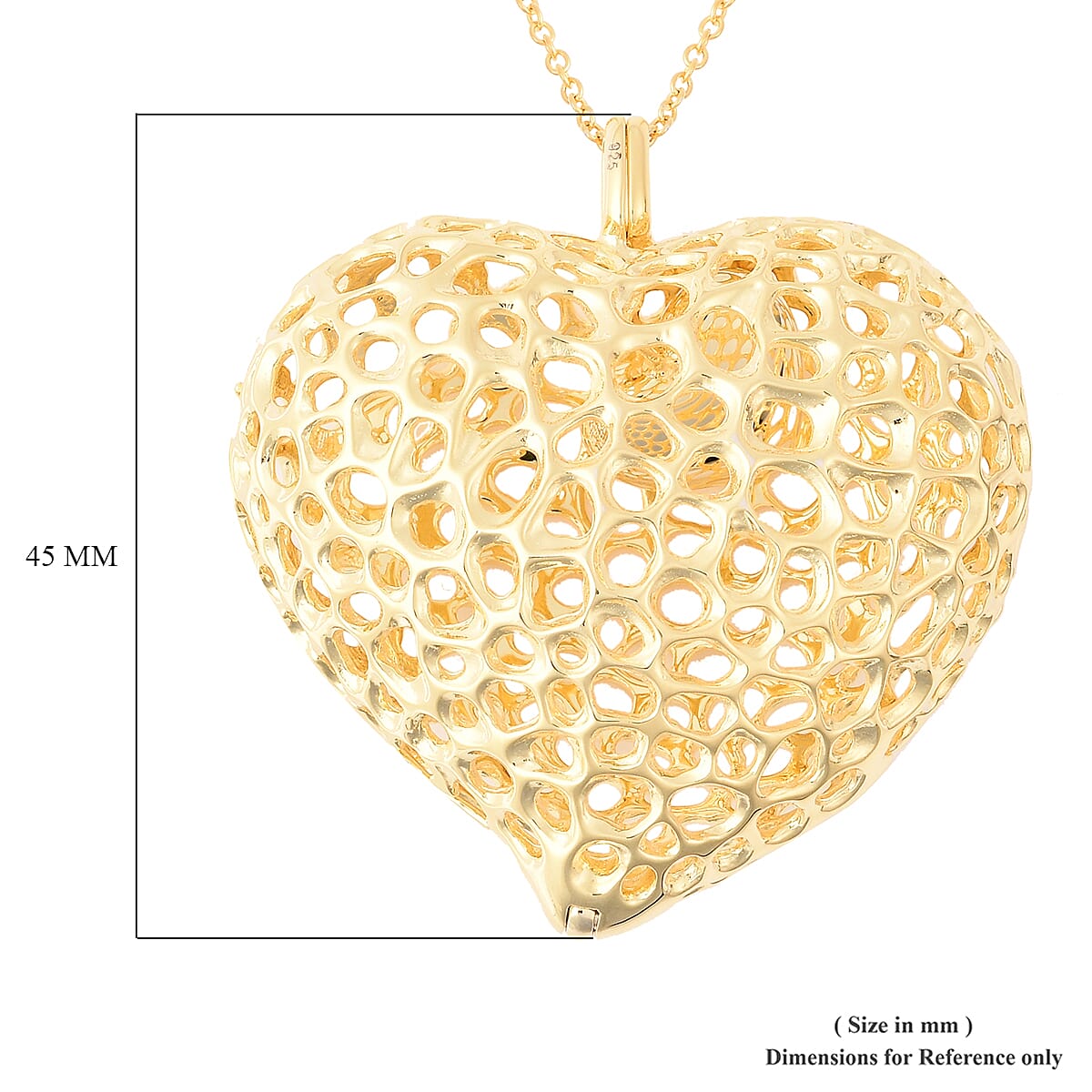 RACHEL GALLEY Amore Heart Pendant Necklace 30 Inches in 14K Yellow Gold Over Sterling Silver 28.85 Grams image number 5