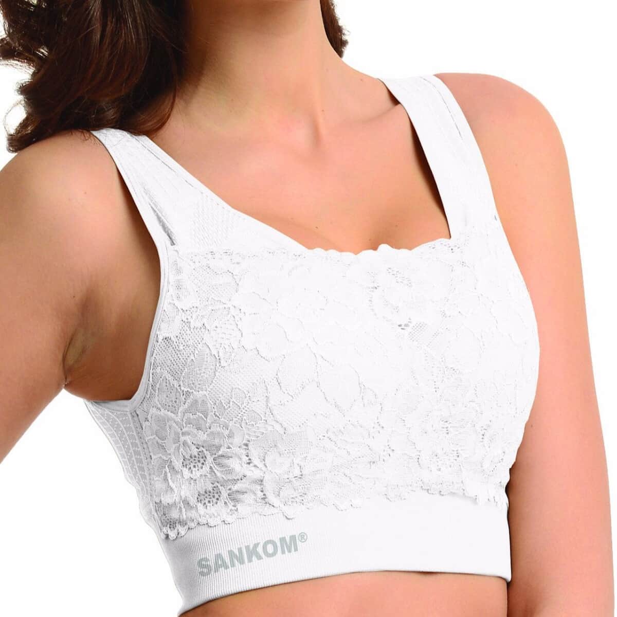 Sankom Patent Classic Support & Posture Lace Bra - S/M | White  image number 0