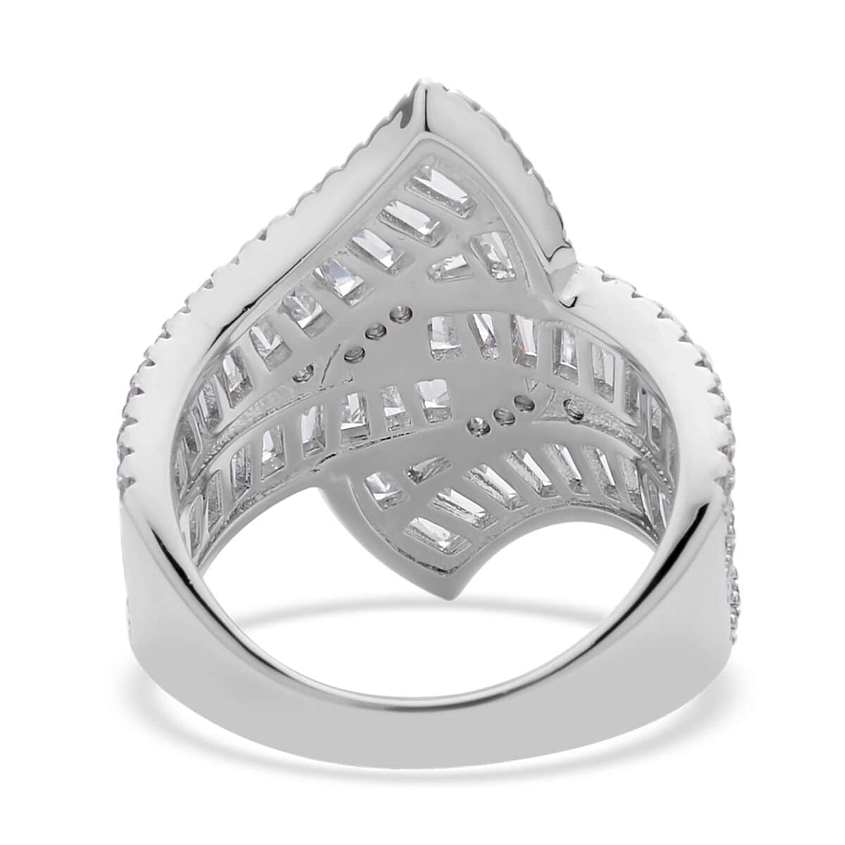 Simulated Diamond Ring in Silvertone (Size 10.0) 5.10 ctw image number 4