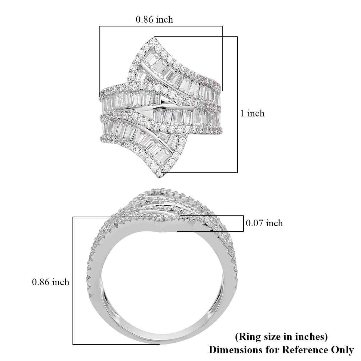 Simulated Diamond Ring in Silvertone 5.10 ctw image number 5