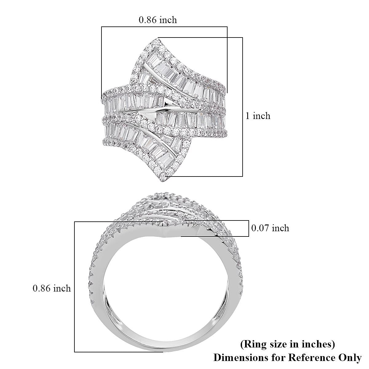 Simulated Diamond Ring in Silvertone (Size 8.0) 5.10 ctw image number 5