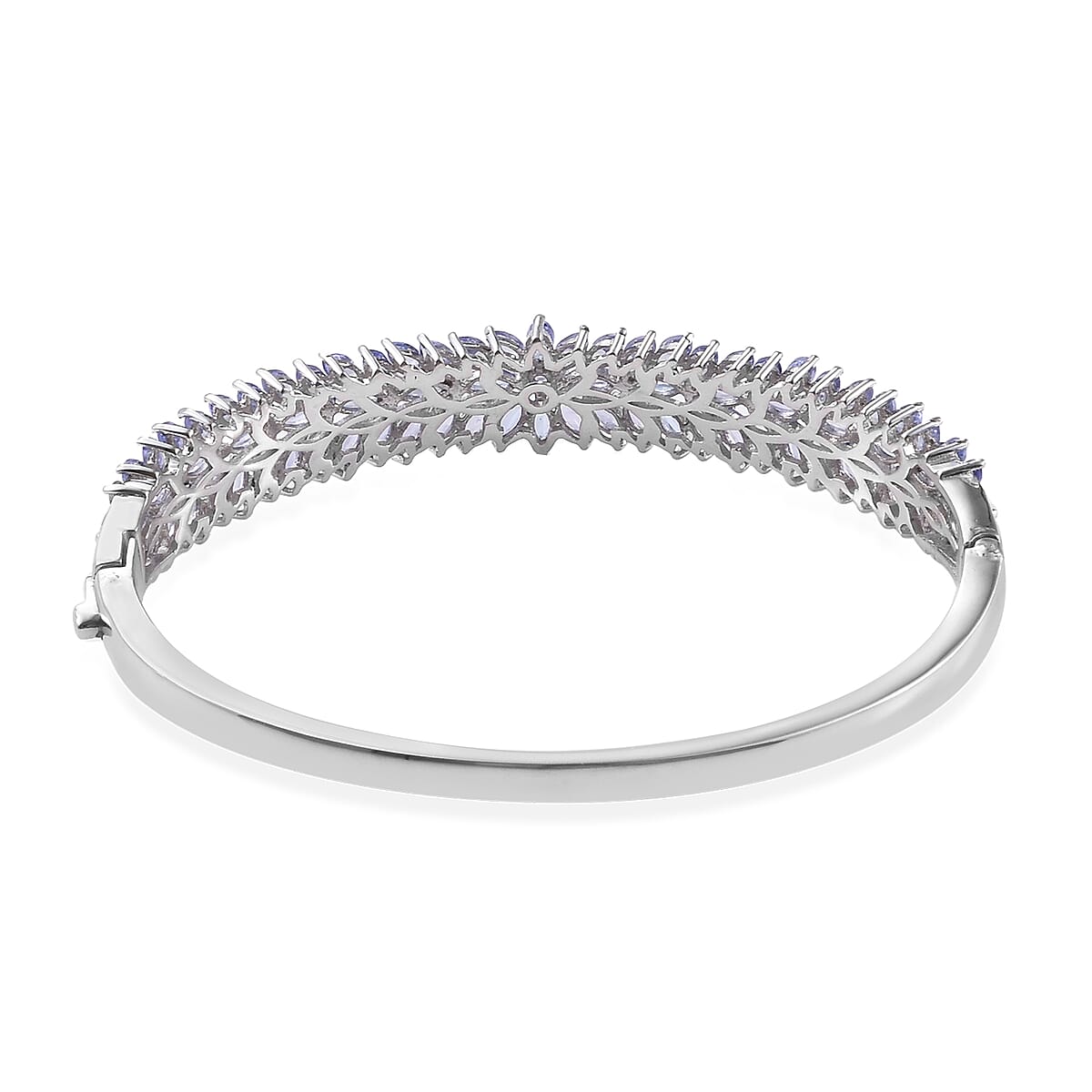 Tanzanite Bangle Bracelet in Platinum Over Sterling Silver 8 Inch 11.10 ctw image number 4