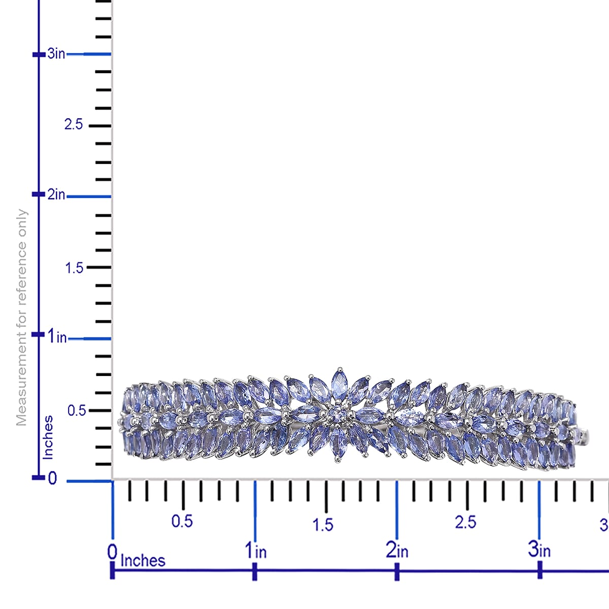 Tanzanite Bangle Bracelet in Platinum Over Sterling Silver 8 Inch 11.10 ctw image number 5