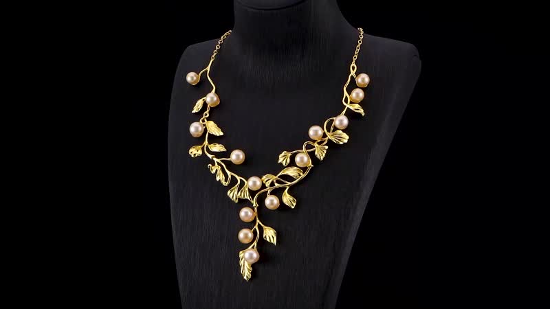 South Sea Cultured Golden Pearl (11.5 -12 mm) 14K YG Over Sterling Silver Necklace (20 in)