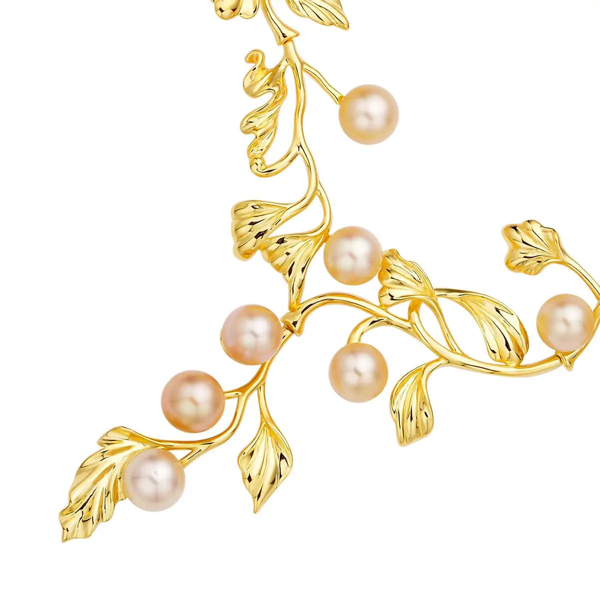 South Sea Pearl Necklace, 20 Inch Necklace, Vermeil Yellow Gold Over Sterling Silver Necklace, Pearl Jewelry For Her, Pearl Floral Necklace