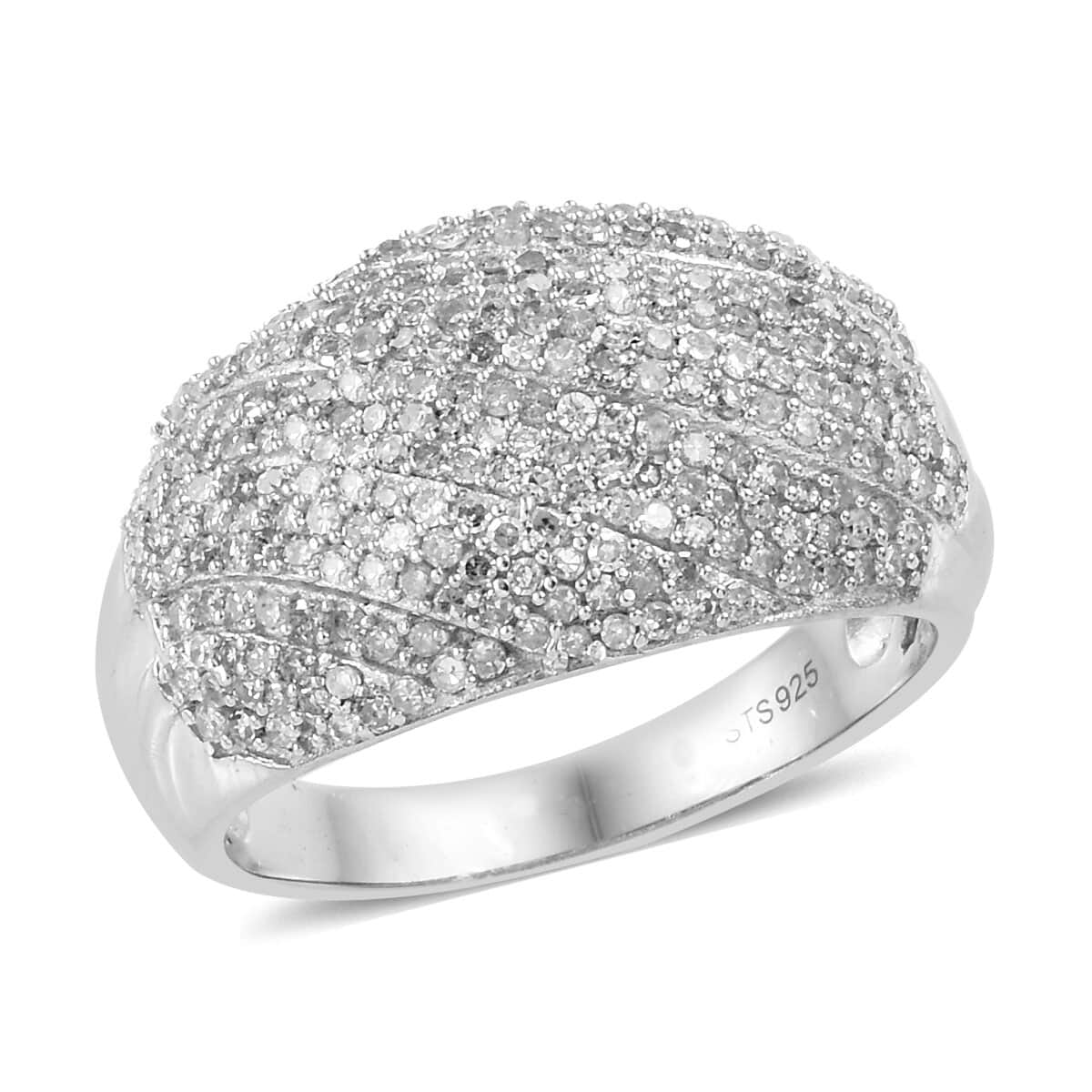 Diamond Dome Ring in Platinum Over Sterling Silver (Size 7.0) 1.50 ctw image number 0