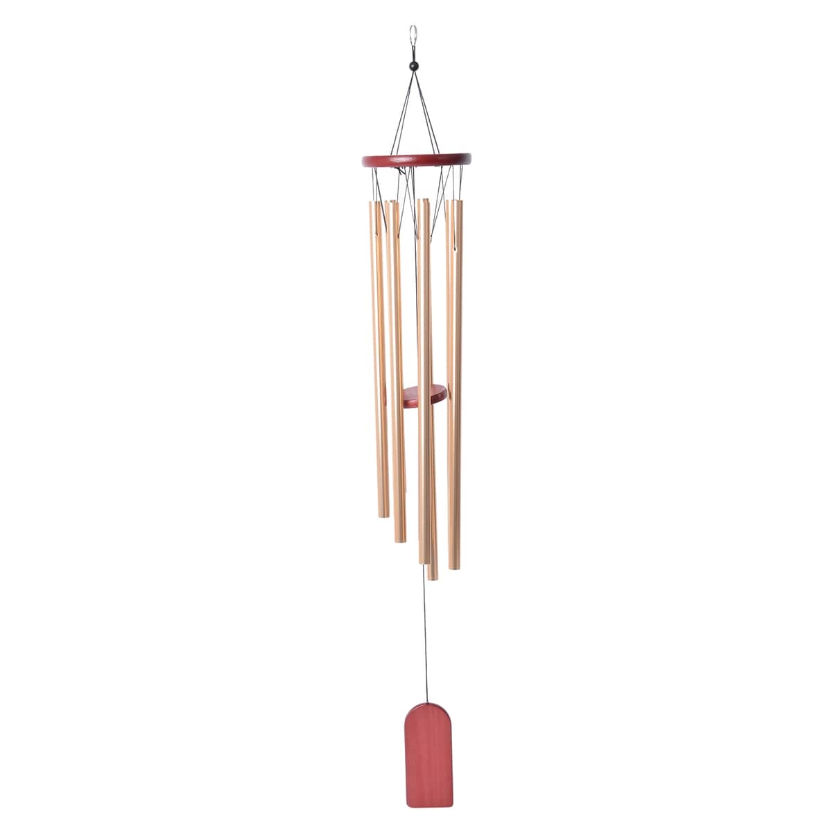 7 Tubes Wooden Wind Chime in Rosetone image number 0