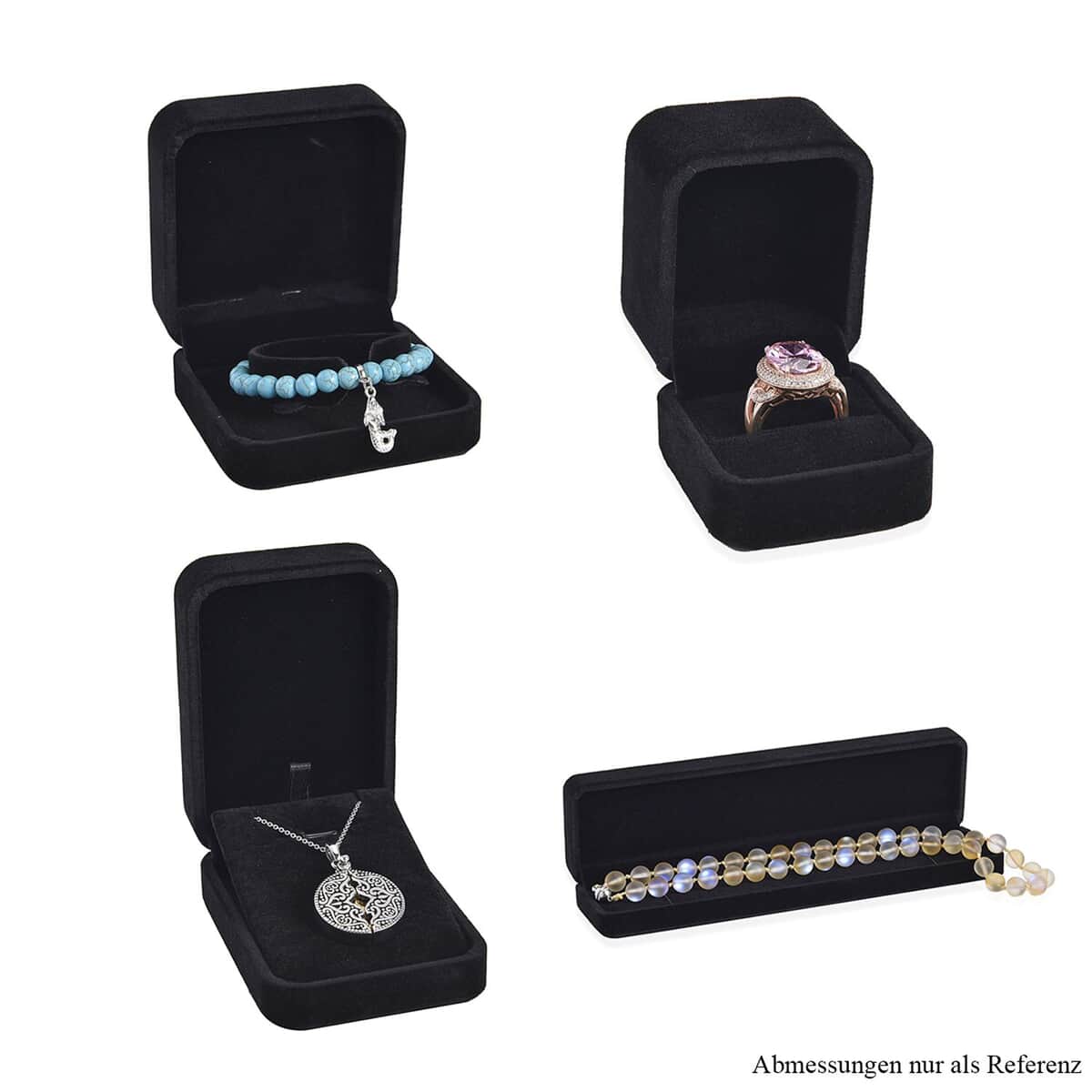 Set of 4 Black Velvet Jewelry Box image number 5