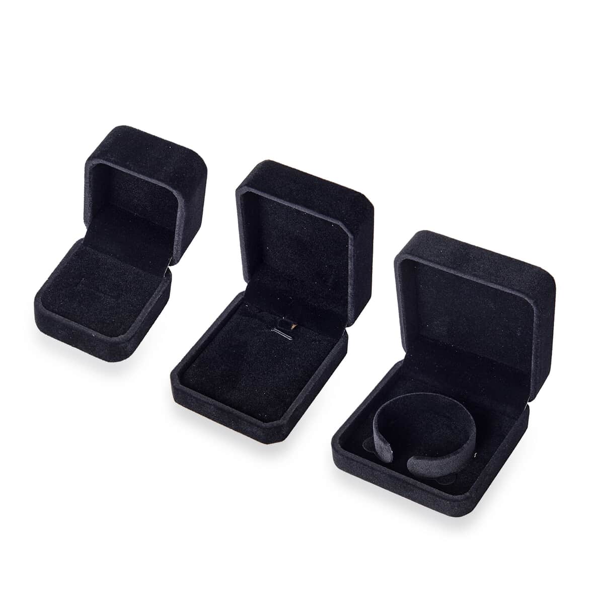 Set of 4 Black Velvet Jewelry Box image number 6