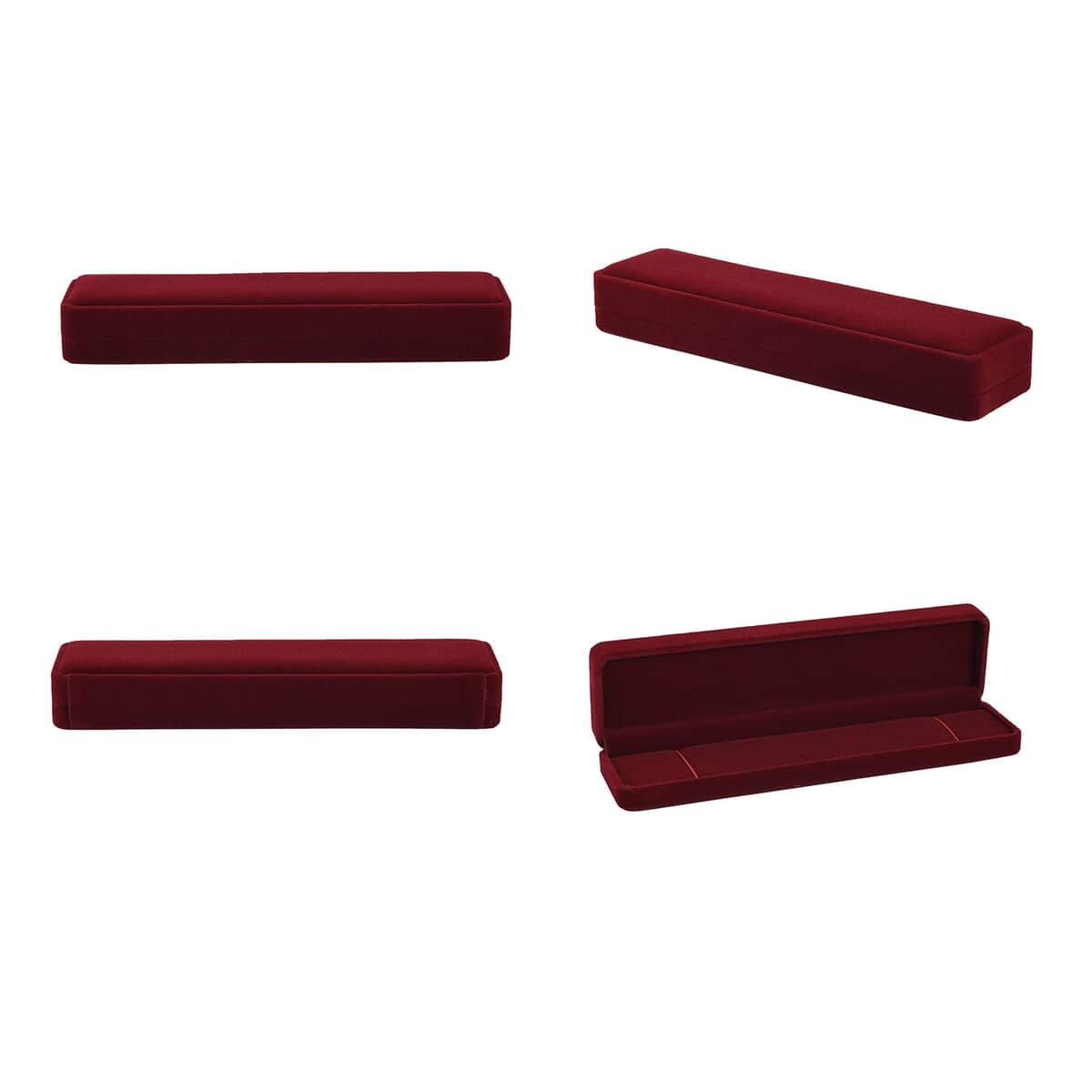 Set of 4 Maroon Velvet Jewelry Box image number 4