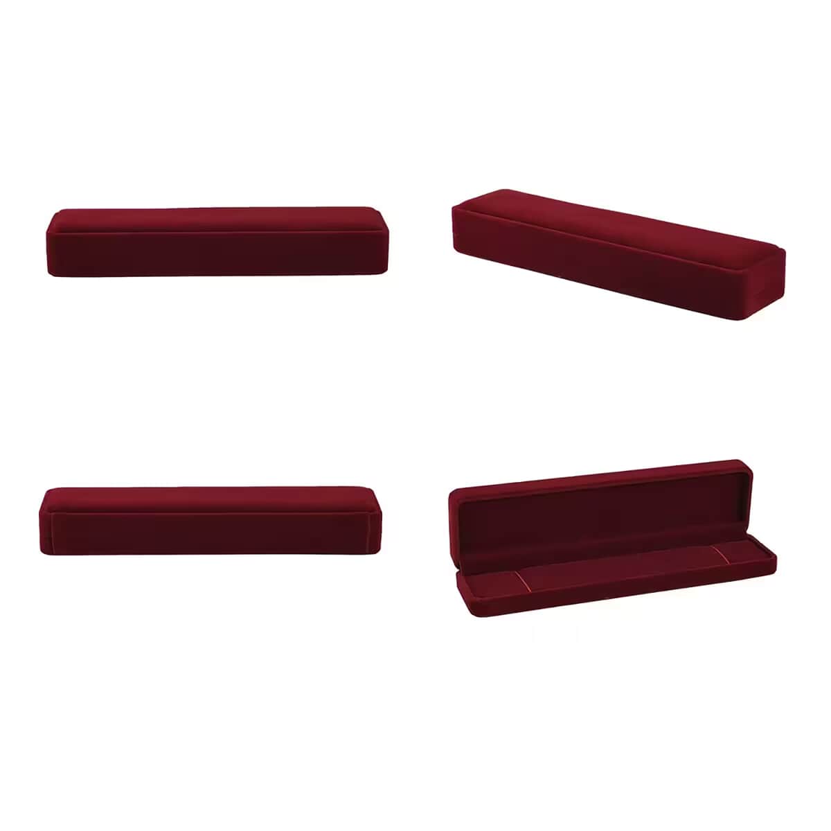 Set of 4 Maroon Velvet Jewelry Box image number 9