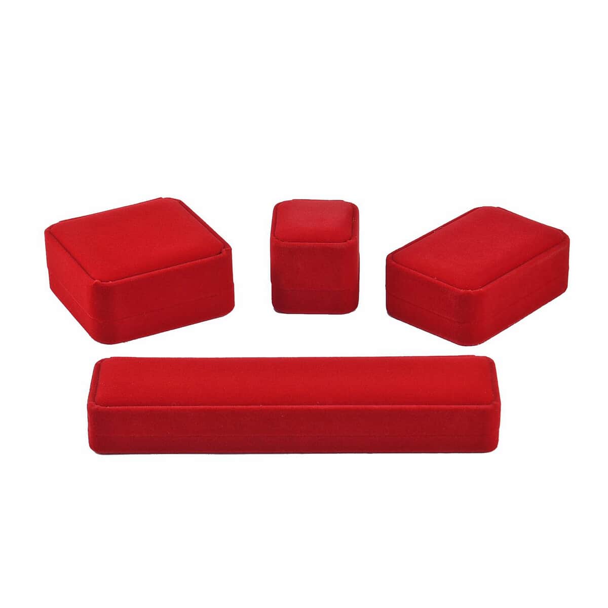 Set of 4 Red Velvet Jewelry Box image number 0