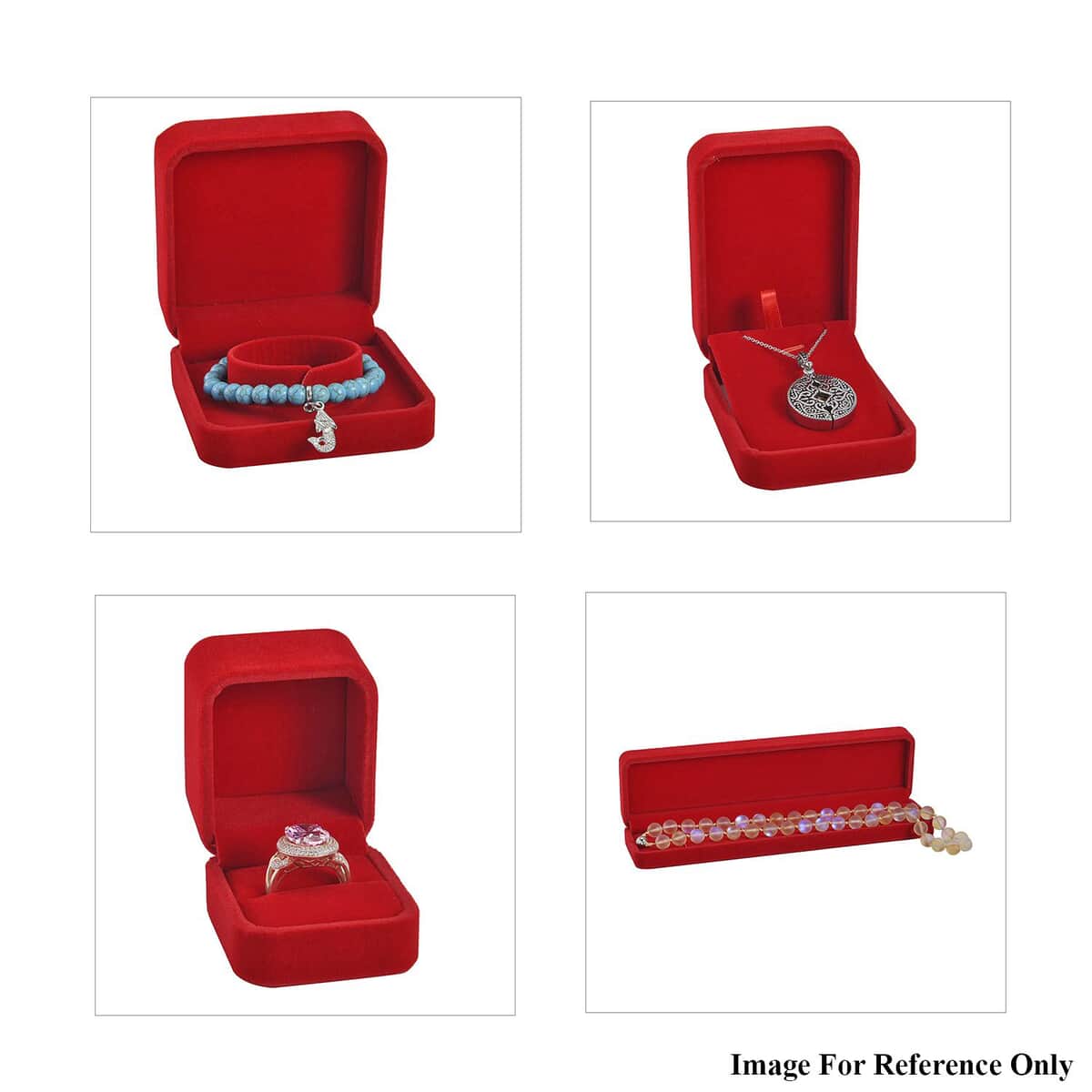 Set of 4 Red Velvet Jewelry Box image number 5