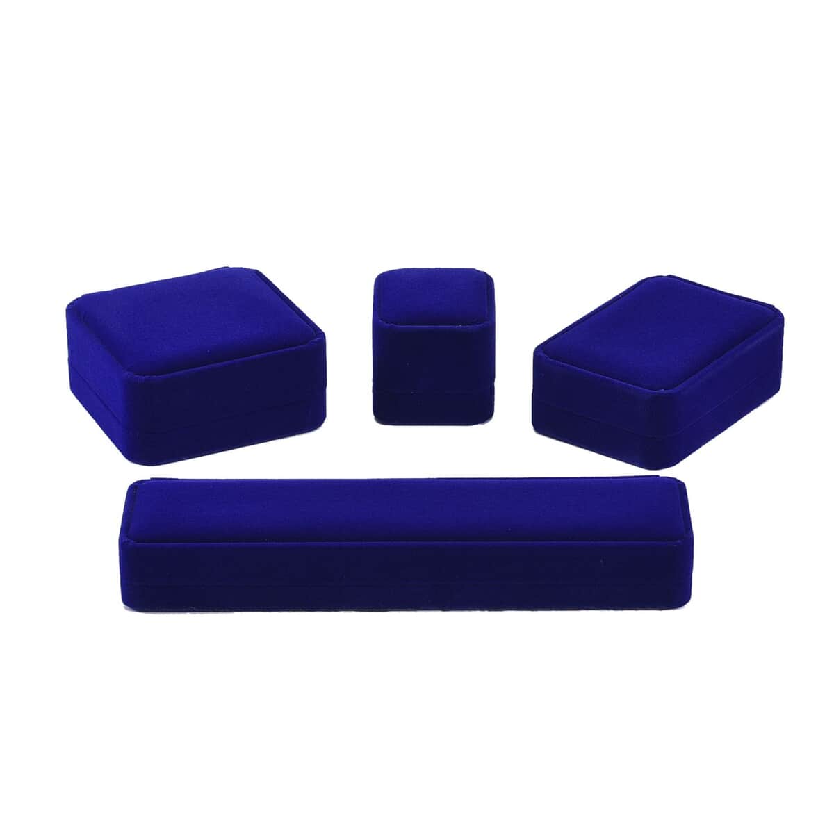 Set of 4 Royal Blue Velvet Jewelry Box image number 0