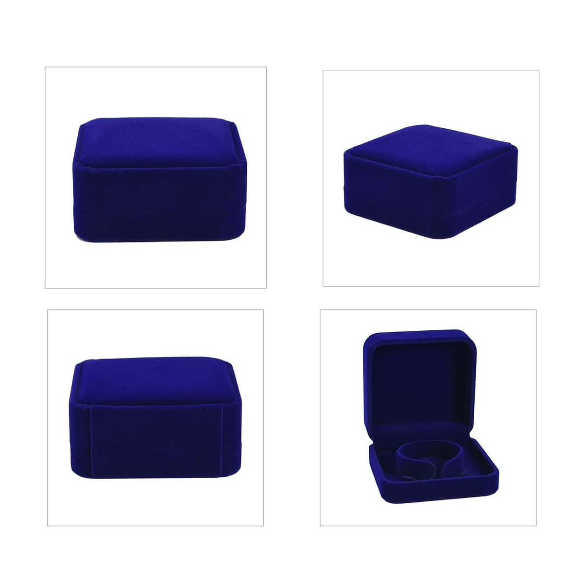 Set of 4 Royal Blue Velvet Jewelry Box image number 1