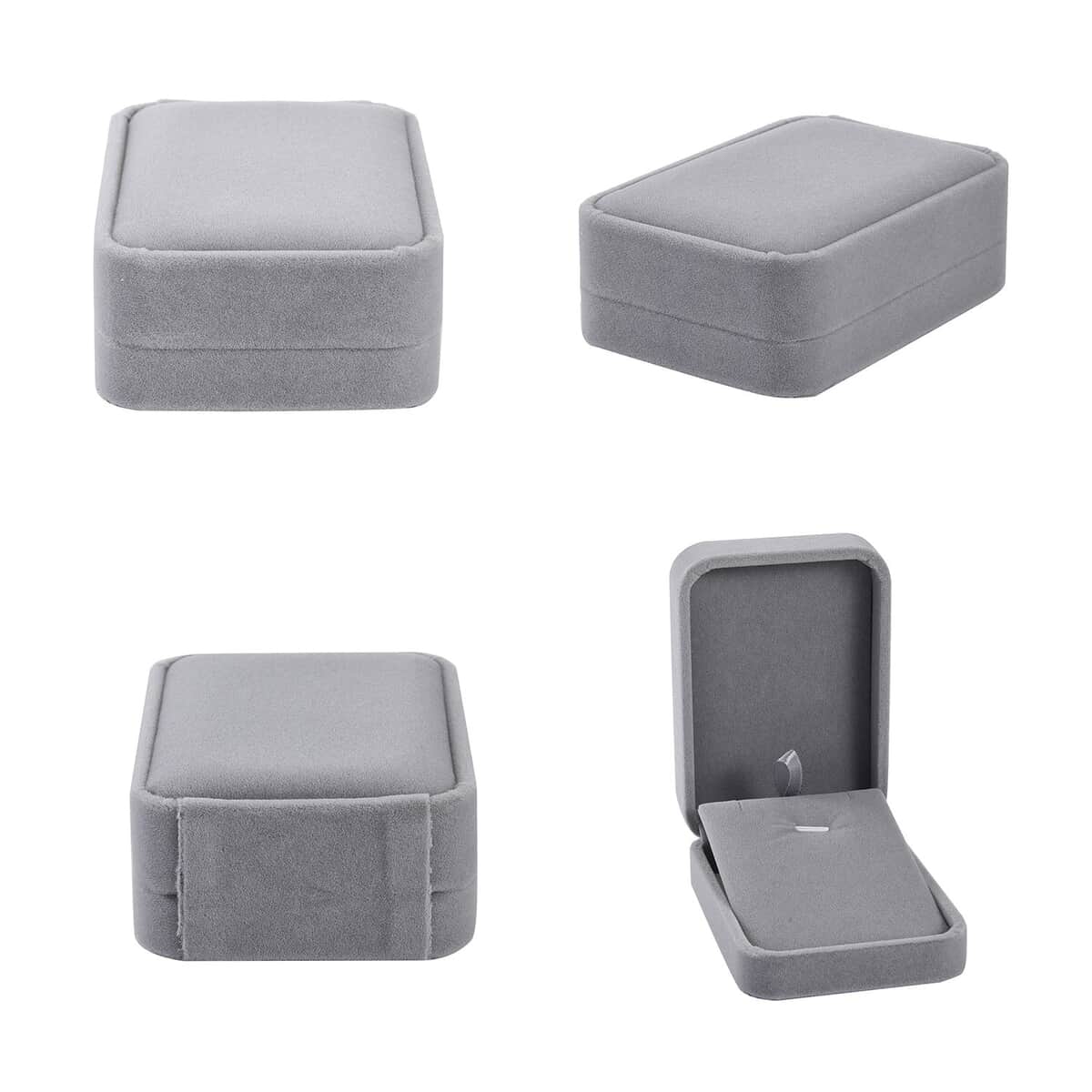 Set of 4 Gray Velvet Jewelry Box image number 2