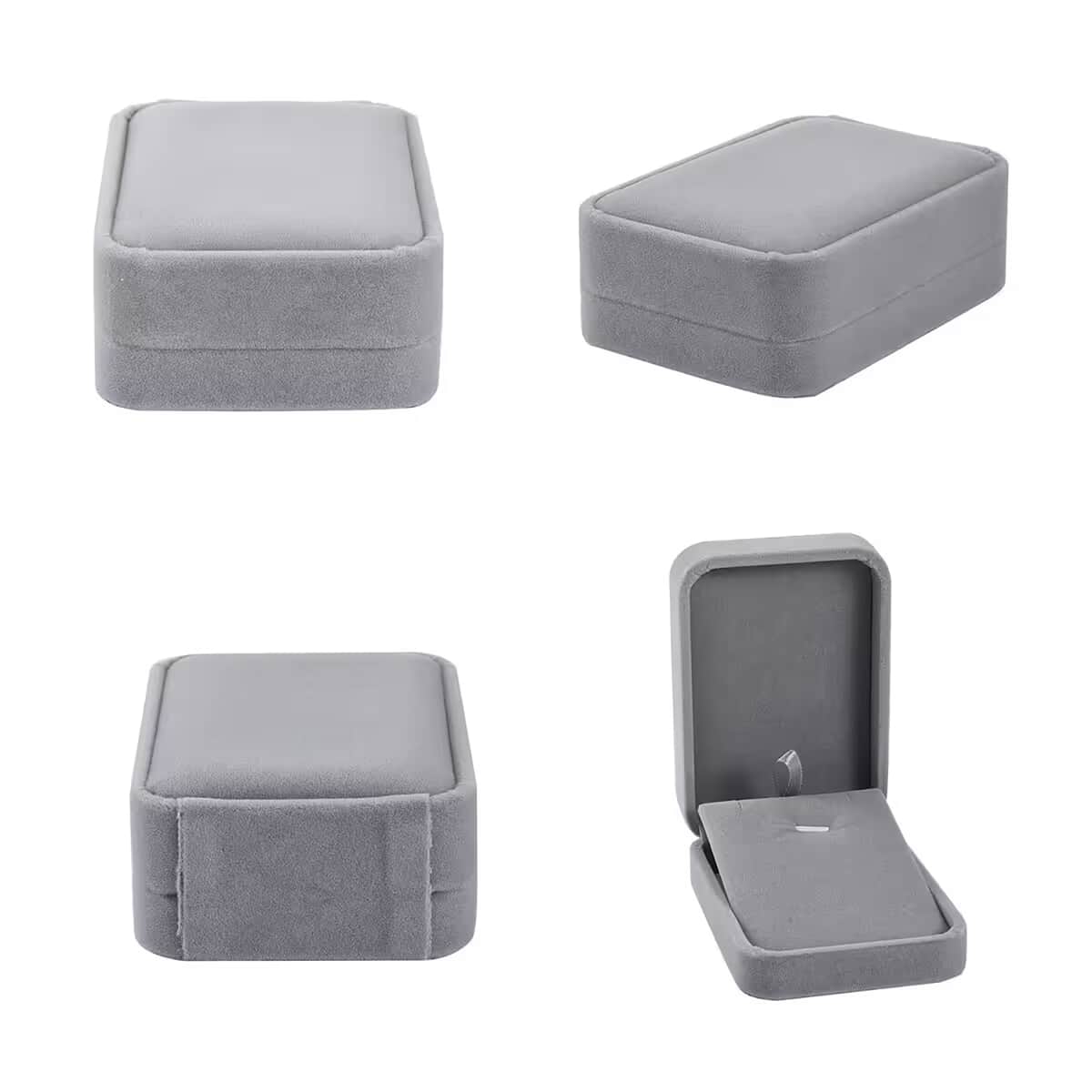 Set of 4 Gray Velvet Jewelry Box image number 7