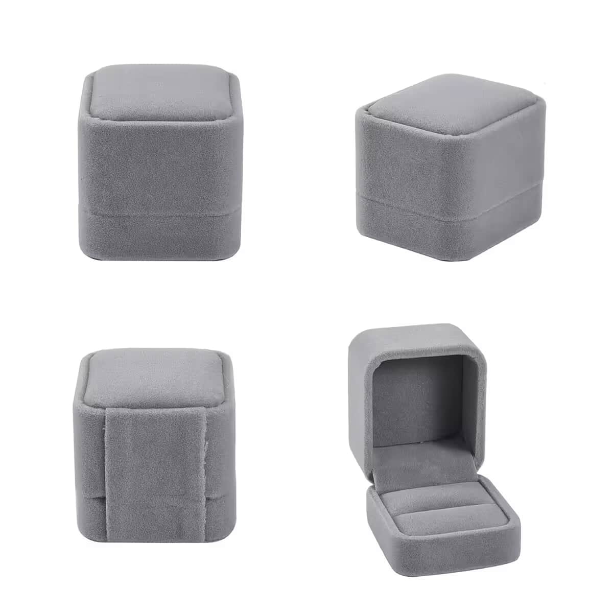 Set of 4 Gray Velvet Jewelry Box image number 8