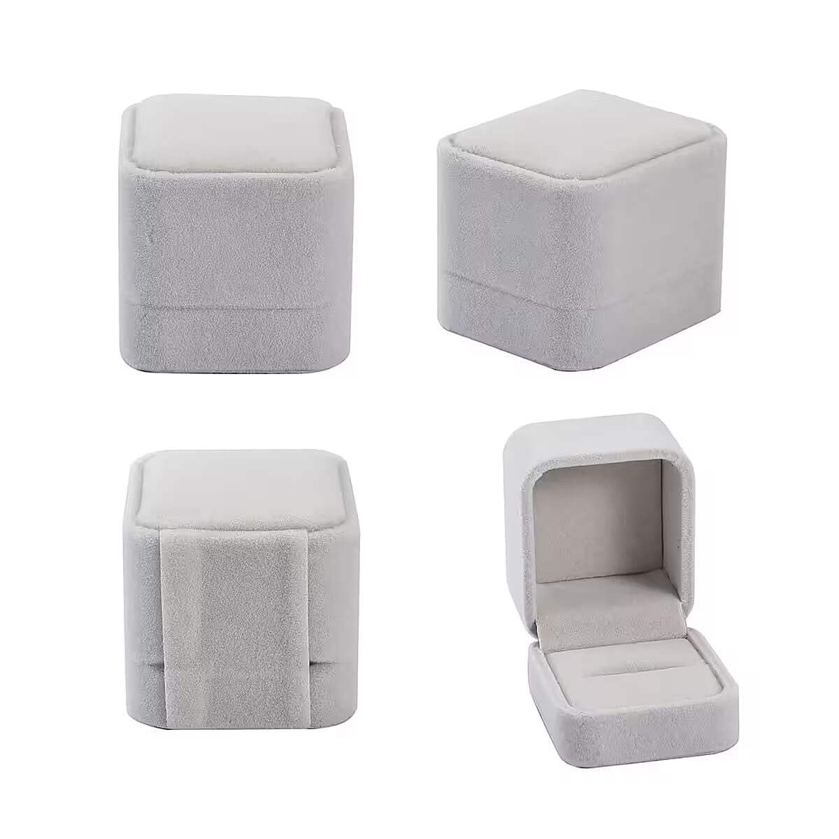 Set of 4 White Velvet Jewelry Box image number 8