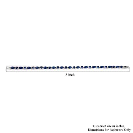 Simulated Blue Sapphire Tennis Bracelet for Women in Silvertone, Fashion Wedding Jewel (8.00 In)  image number 6