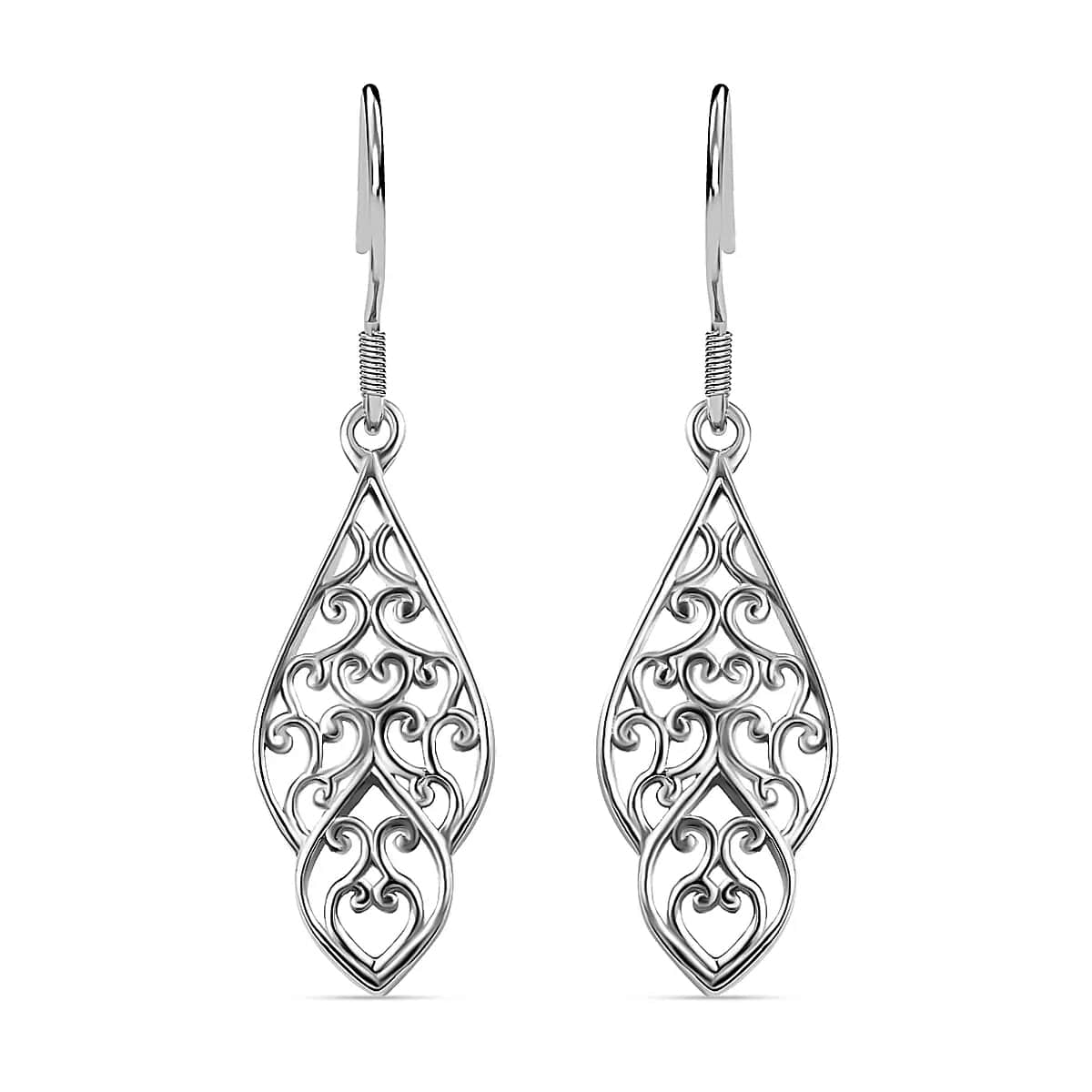 Openwork Earrings in Platinum Over Sterling Silver (3.92 g) image number 0