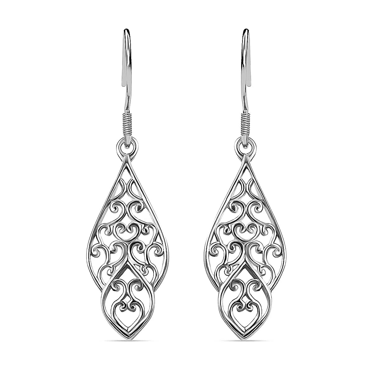 Openwork Earrings in Platinum Over Sterling Silver (3.92 g) image number 0