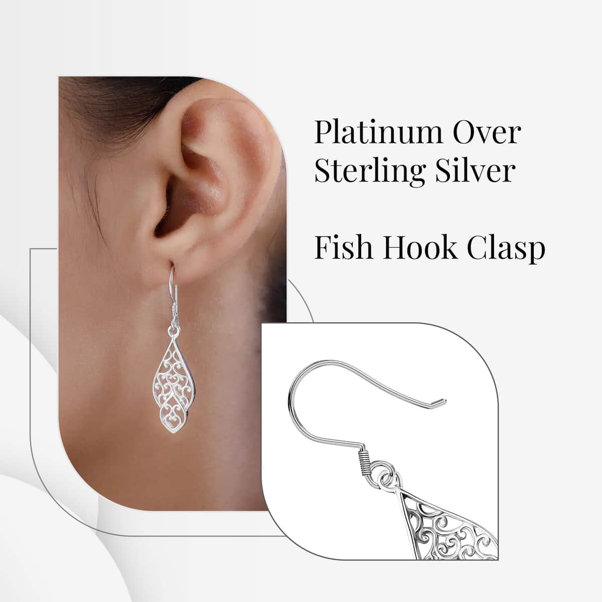 Openwork Earrings in Platinum Over Sterling Silver (3.92 g) image number 2