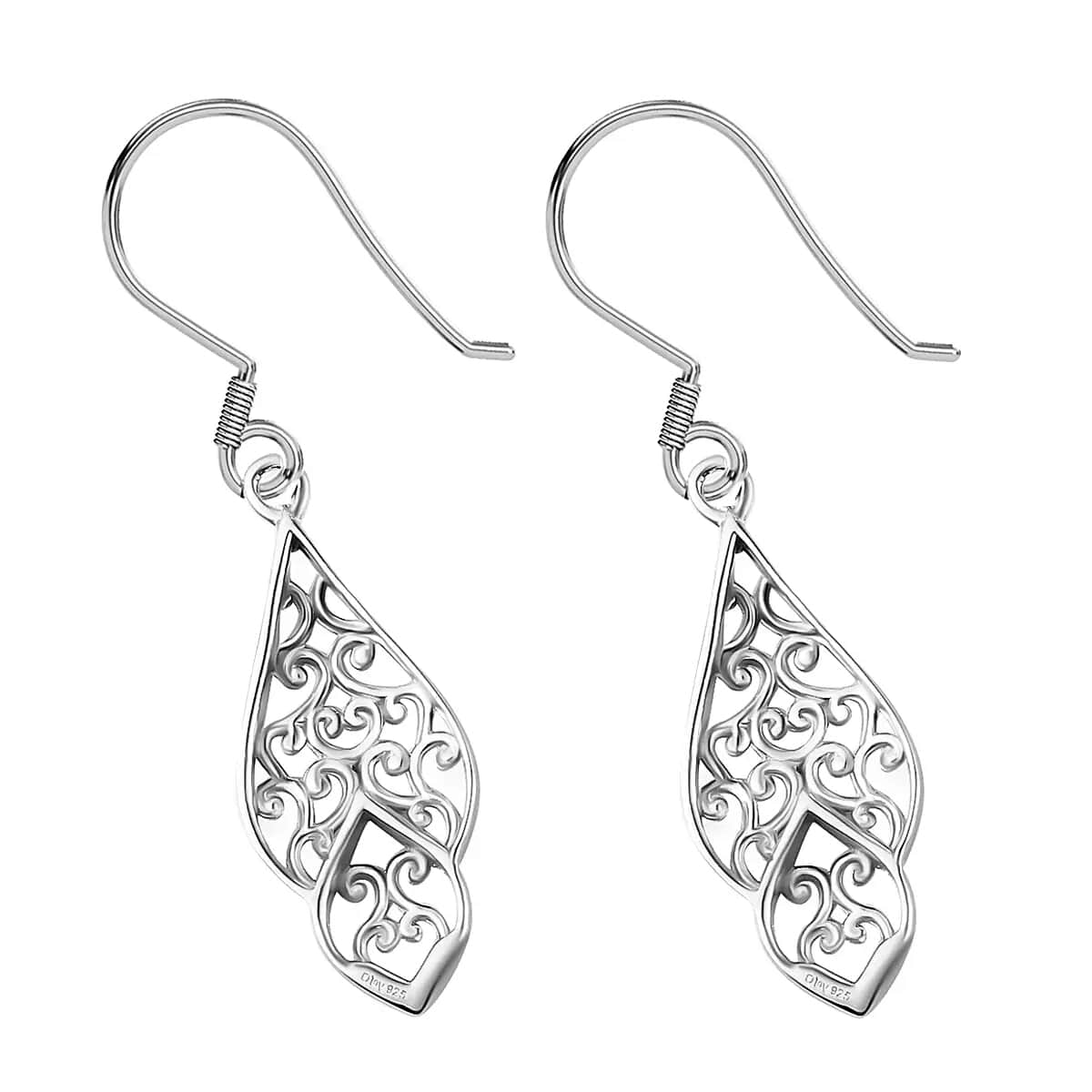 Openwork Earrings in Platinum Over Sterling Silver (3.92 g) image number 5