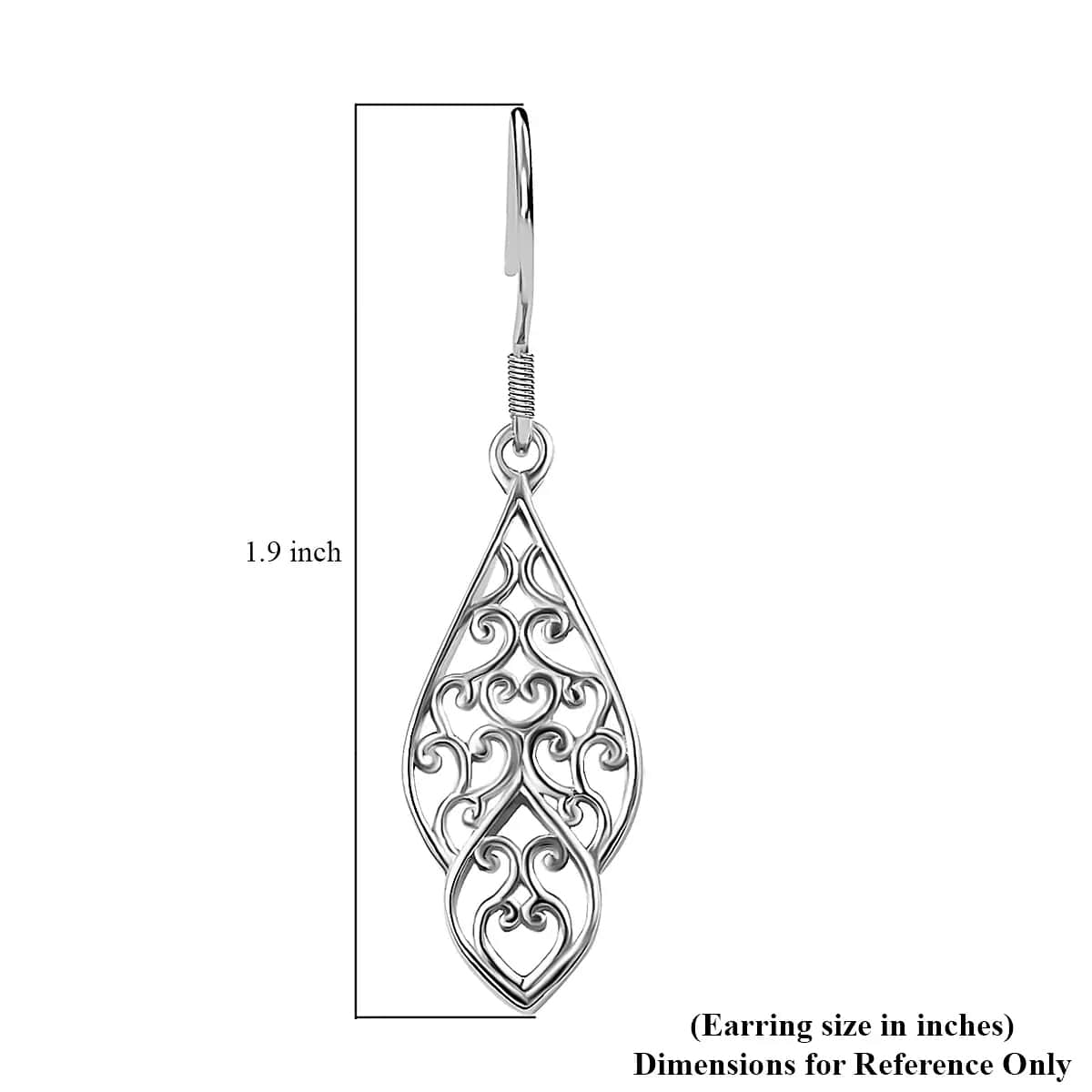Openwork Earrings in Platinum Over Sterling Silver (3.92 g) image number 6