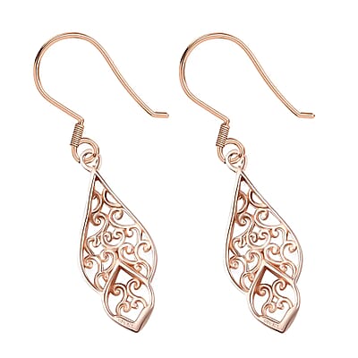 D'Joy Openwork Earrings in 14K Rose Gold Over Sterling Silver 4.35 Grams