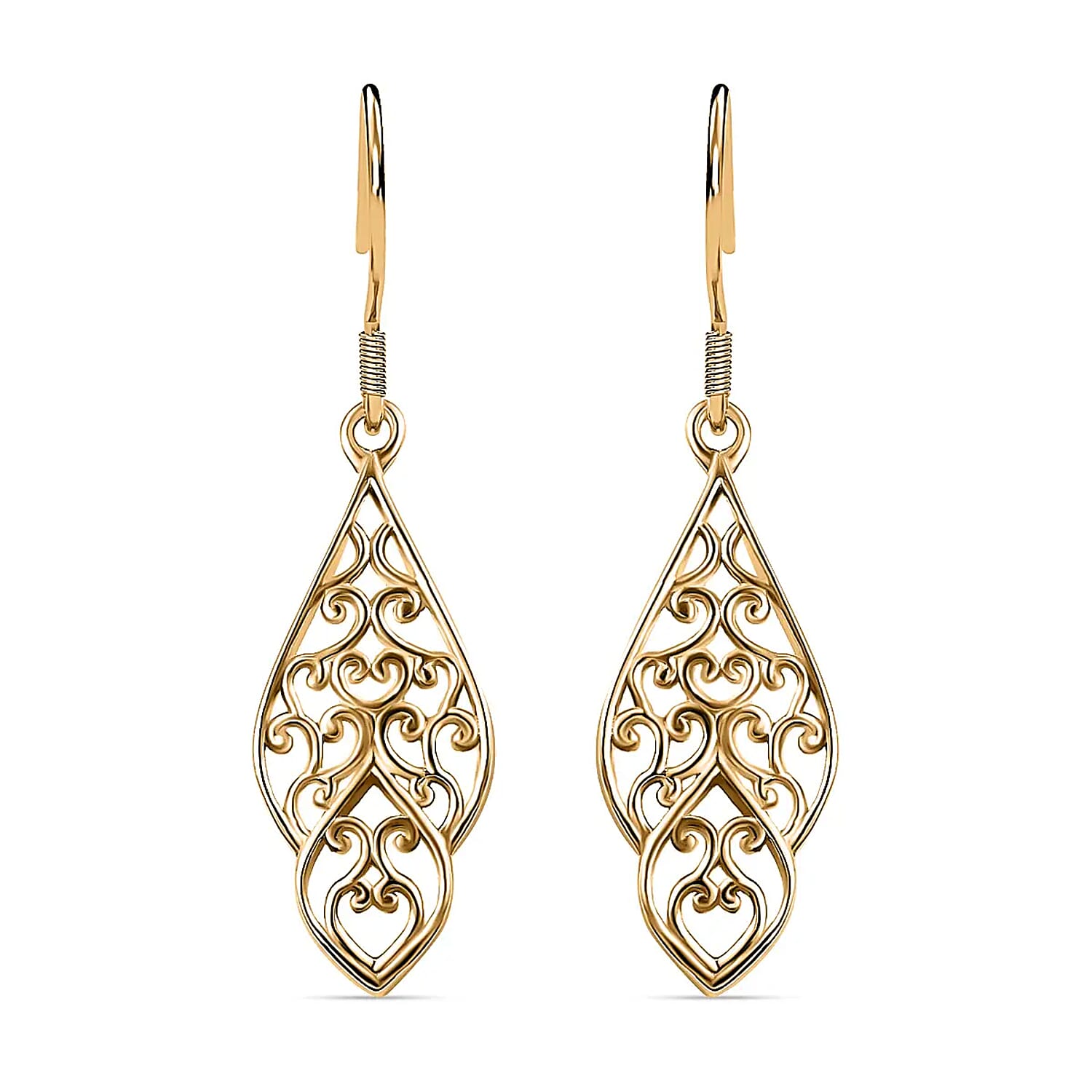 D'Joy Openwork Earrings in 14K Yellow Gold Over Sterling Silver 4.35 Grams