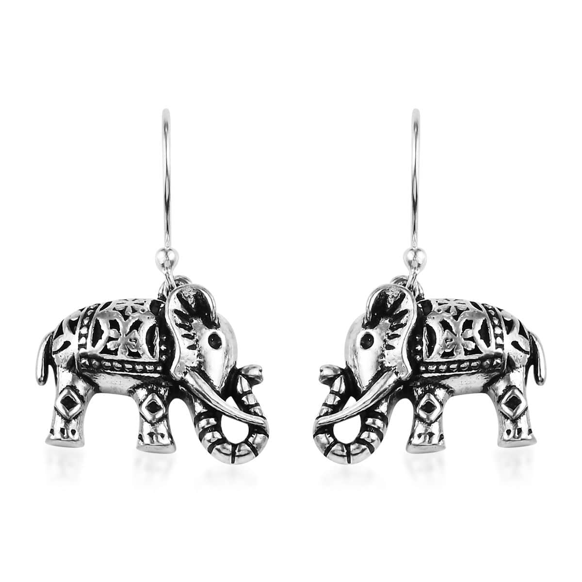 Sterling Silver Elephant Earrings, Silver Dangle Earrings image number 0