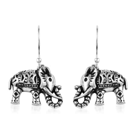 Sterling Silver Elephant Earrings, Silver Dangle Earrings image number 0