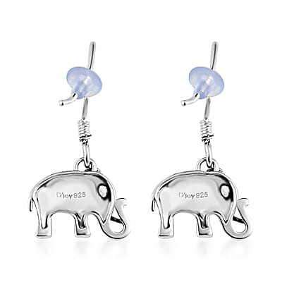 Elephant Earrings in Sterling Silver, Silver Dangle Earrings