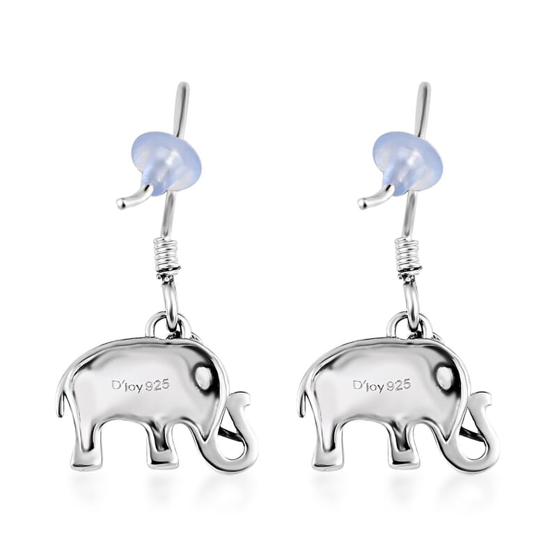 Elephant Earrings in Sterling Silver, Silver Dangle Earrings