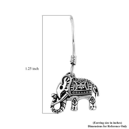 Sterling Silver Elephant Earrings, Silver Dangle Earrings image number 6