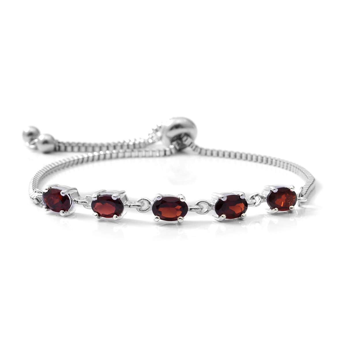 Mozambique Garnet Bolo Bracelet in Sterling Silver and Stainless Steel 2.80 ctw  image number 0