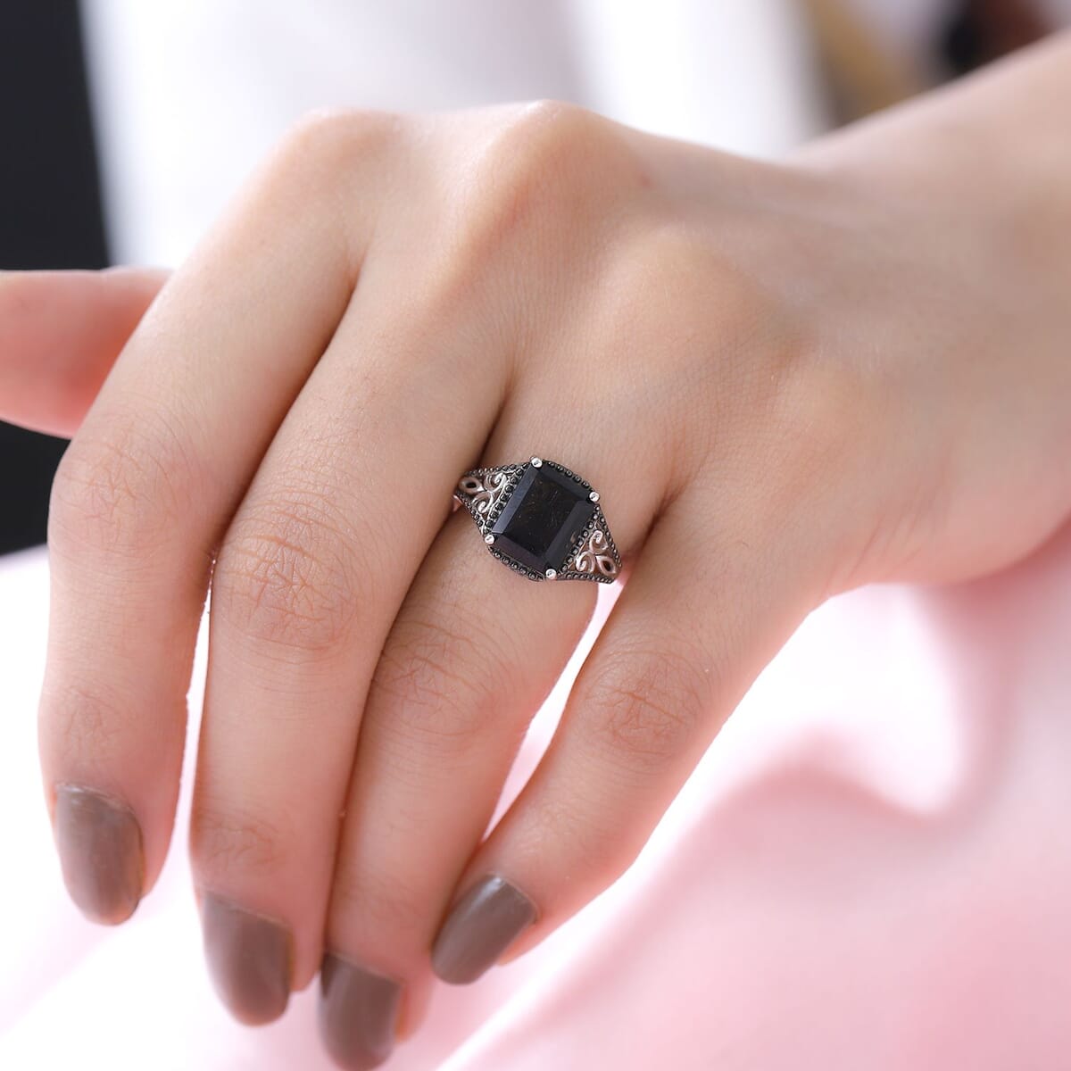 D'Joy Brazilian Smoky Quartz 3.65 ctw Solitaire Ring in Platinum Over Sterling Silver (Size 7.0) image number 1