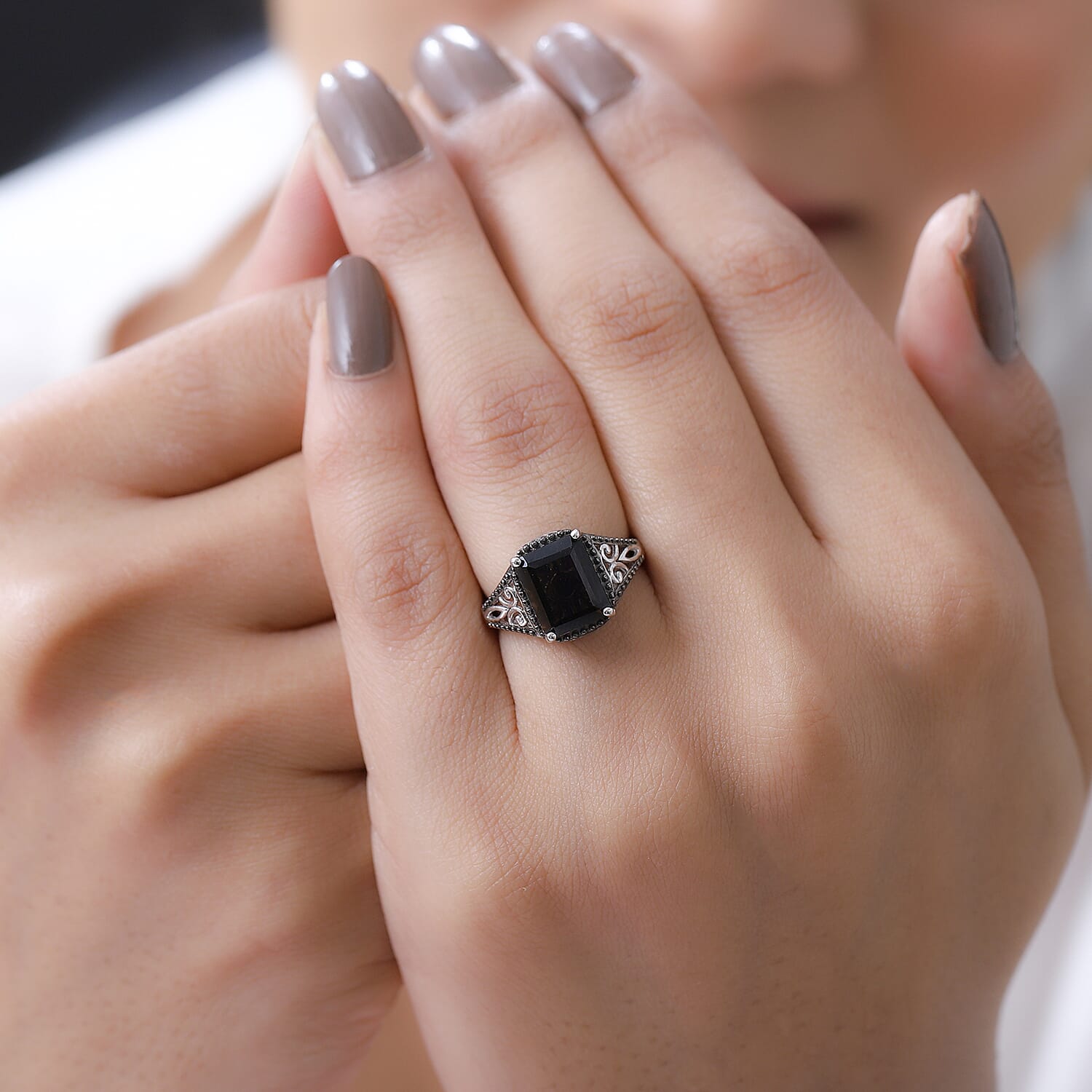 Brazilian Smoky Quartz 3.65 ctw Solitaire Ring in Platinum Over Sterling Silver (Size 9.0)