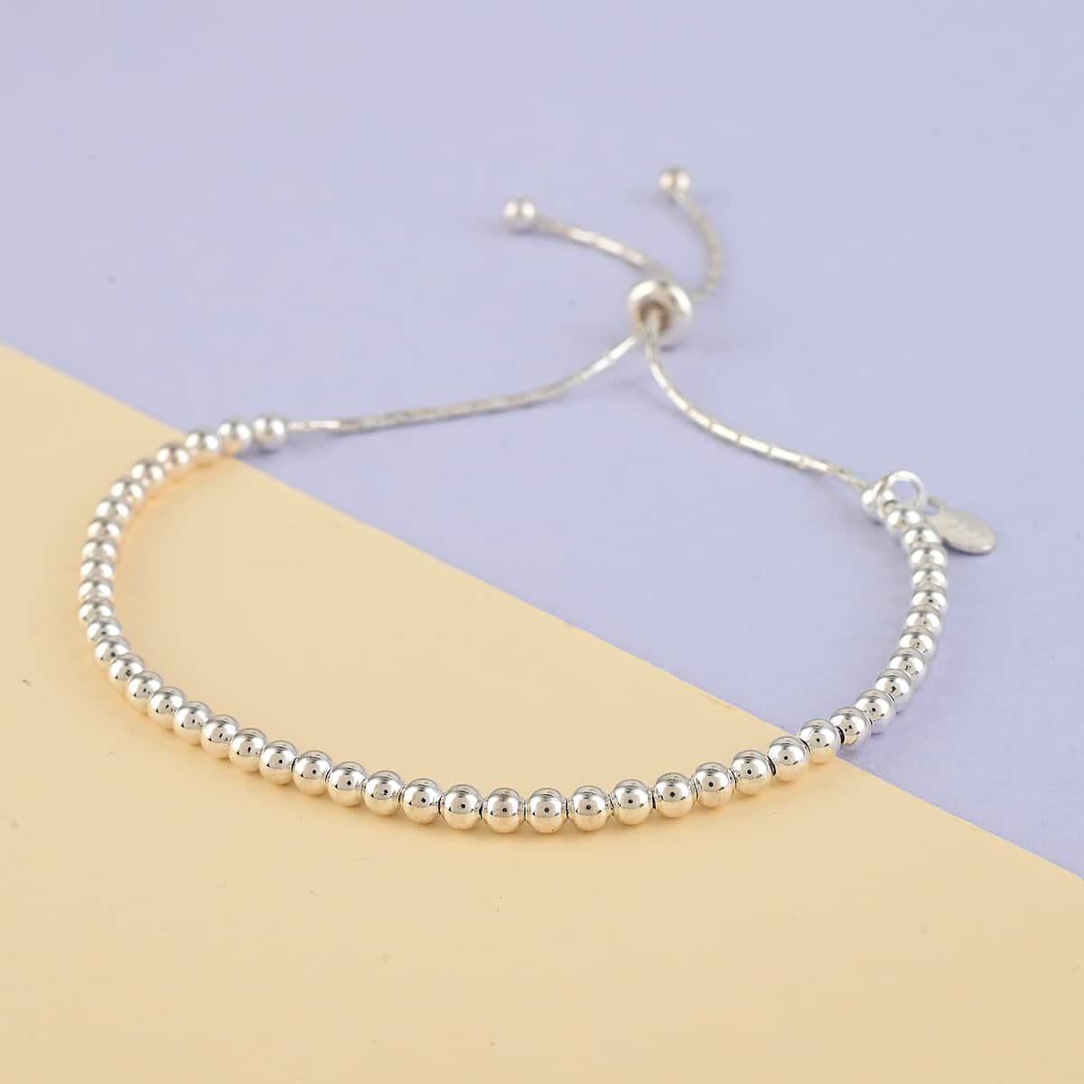 925 Sterling Silver Bead Bracelet, Adjustable Bolo Bracelet, Silver Jewelry For Women image number 0