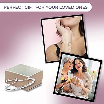 925 Sterling Silver Bead Bracelet, Adjustable Bolo Bracelet, Silver Jewelry For Women