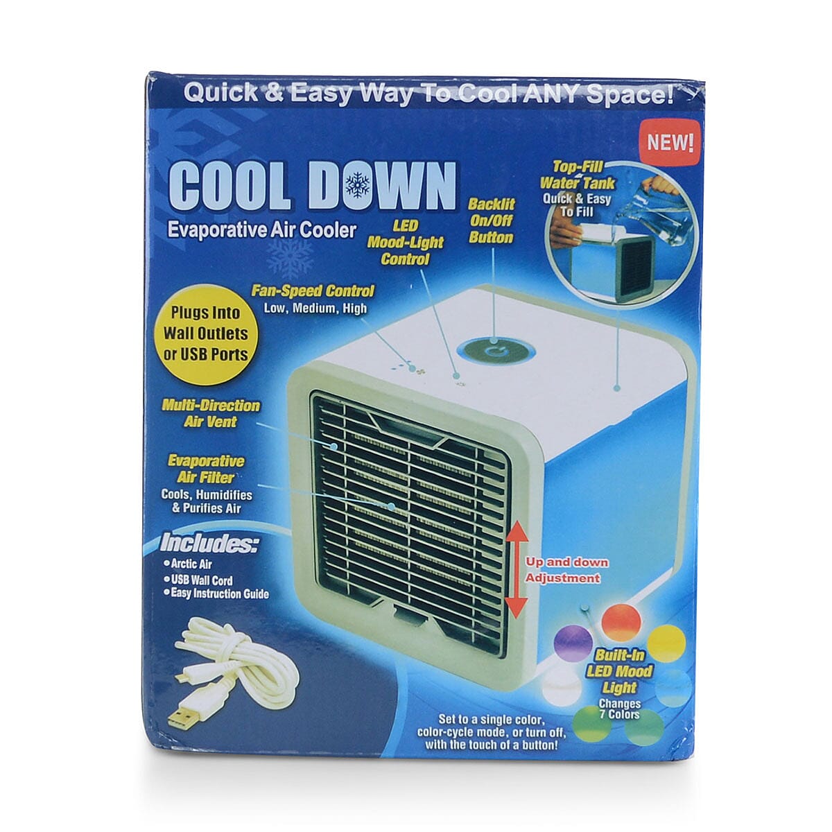 COOL DOWN 3-in-1 (Air Cooler, Humidifier and Purifier) with Built-in 7 Color Changing LED Light image number 8
