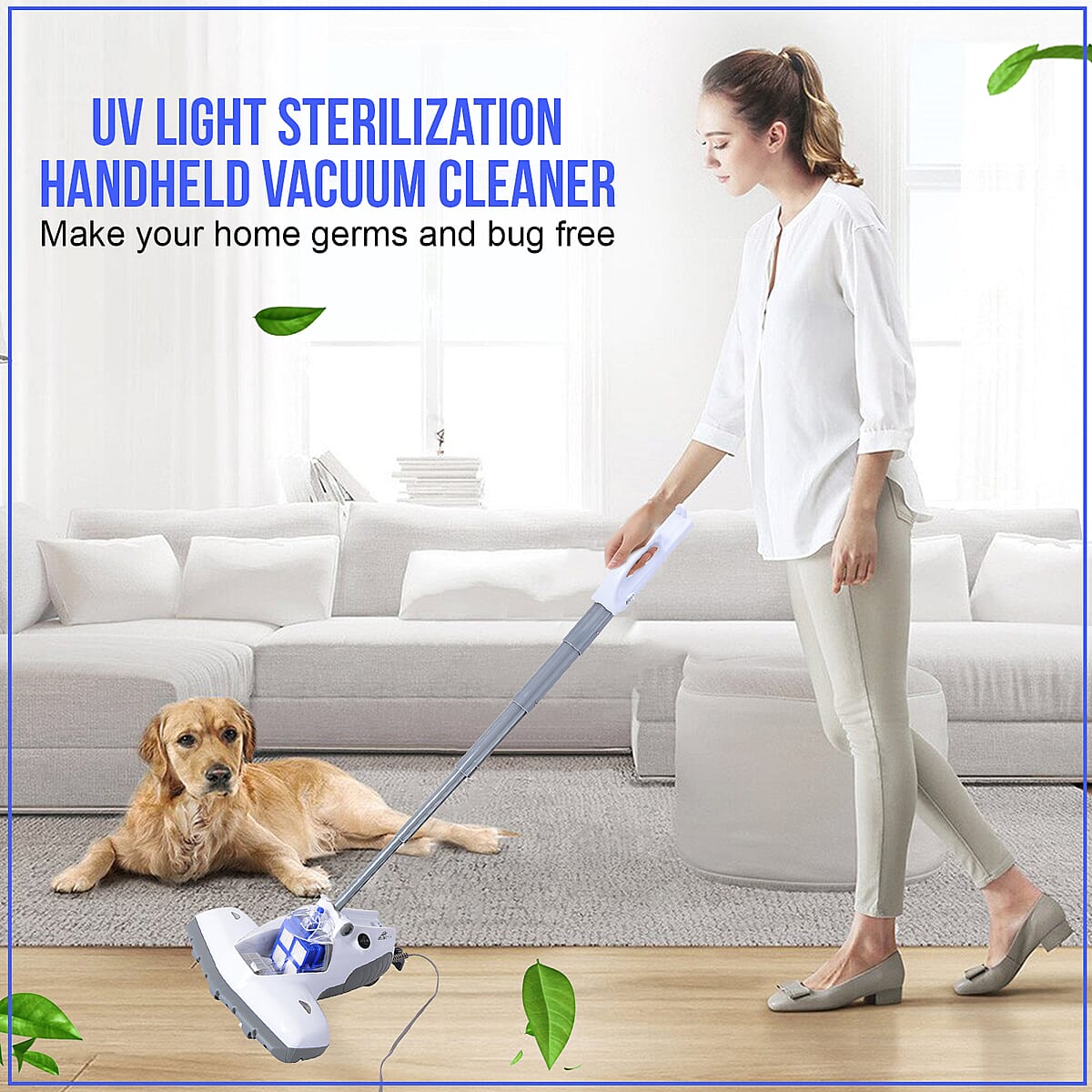Blue Portable UV Light Sterilization Handheld Vacuum Cleaner with 5 Meter Power Cord image number 5