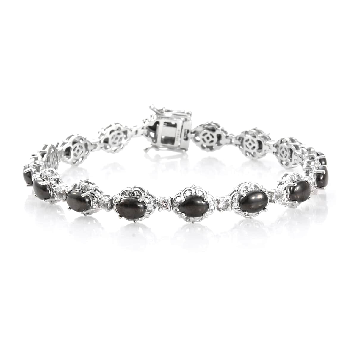 Shungite and White Topaz Bracelet in Platinum Over Sterling Silver (8.00 In) 16 Grams 8.90 ctw image number 0