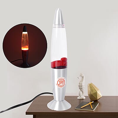 Red Groovy Wax Lava Motion Lamp with Aluminium Base (14 in)