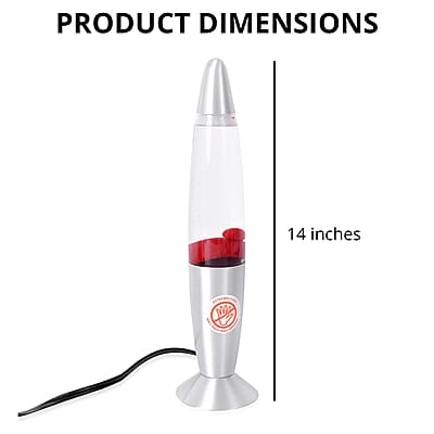 Red Groovy Wax Lava Motion Lamp with Aluminium Base (14 in)