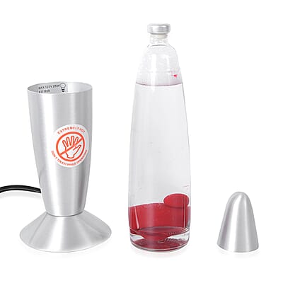Red Groovy Wax Lava Motion Lamp with Aluminium Base (14 in)