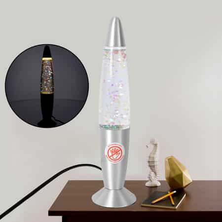Silver Groovy Lava Motion Lamp with Aluminum Base image number 1