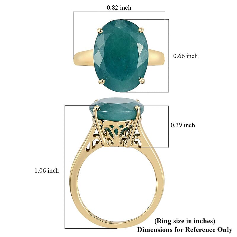 Luxoro 14K Yellow Gold Premium Grandidierite Solitaire Ring (Size 10.0) 4.25 Grams 10.15 ctw
