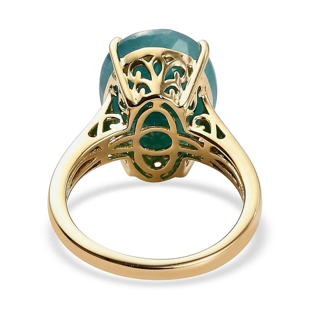 Luxoro 14K Yellow Gold Premium Grandidierite Solitaire Ring (Size 7.0) 4.25 Grams 10.15 ctw image number 4